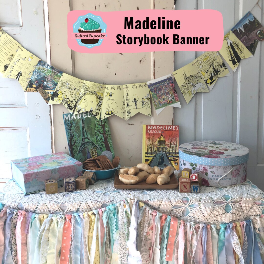 Madeline Storybook Banner: Upcycled Vintage Book Party Garland - Etsy