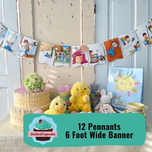 If You Give a Mouse a Cookie Banner / Story Book Page Garland /12 Bunting Pennants for Baby Shower, Birthday Party / READY to SHIP image 3