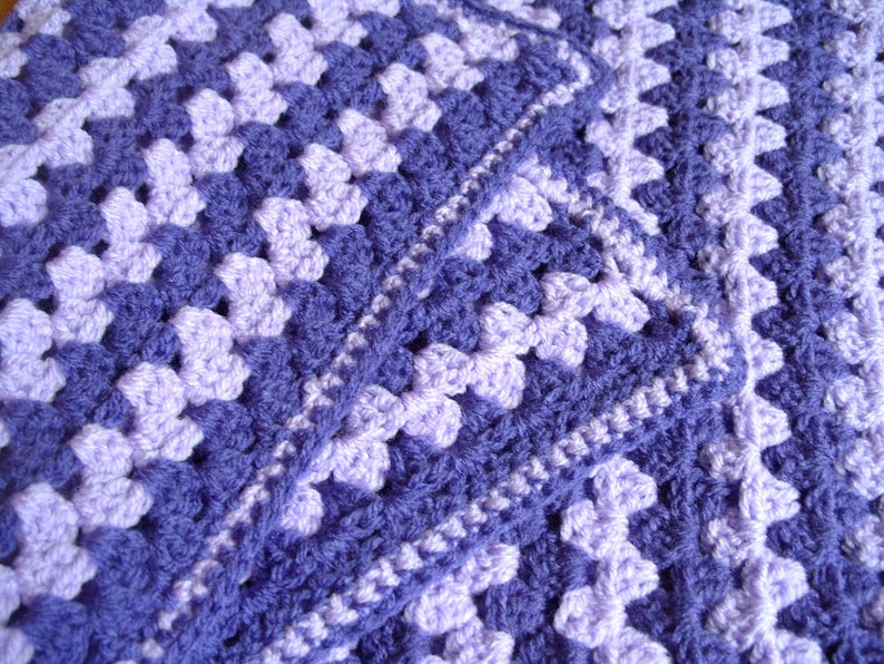 Crochet Baby Blanket Purple Blanket Baby Shower Gift Unisex Baby Blanket Lilac Blanket Purple Comfort Blanket image 3