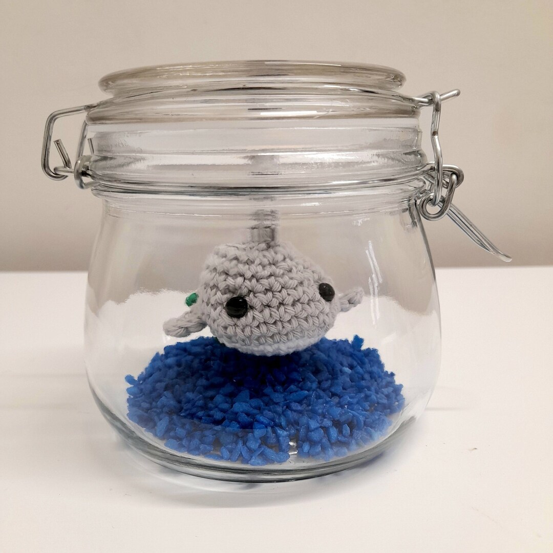 Crochet Shark in Jar No Fuss Fish in A Jar Pet Shark Gift No Etsy