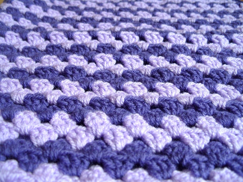 Crochet Baby Blanket Purple Blanket Baby Shower Gift Unisex Baby Blanket Lilac Blanket Purple Comfort Blanket image 1
