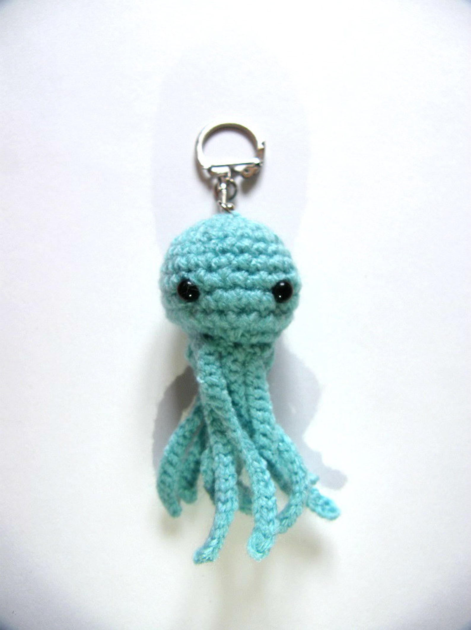 Jellyfish Keyring Crochet Jellyfish Keychain Mini Jellyfish Etsy