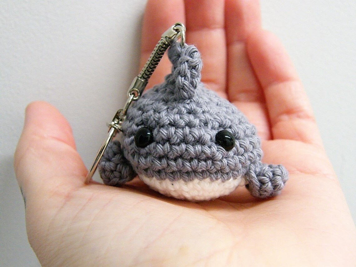 Shark Keyring Crochet Shark Keychain Shark Gift Cute Shark Etsy France