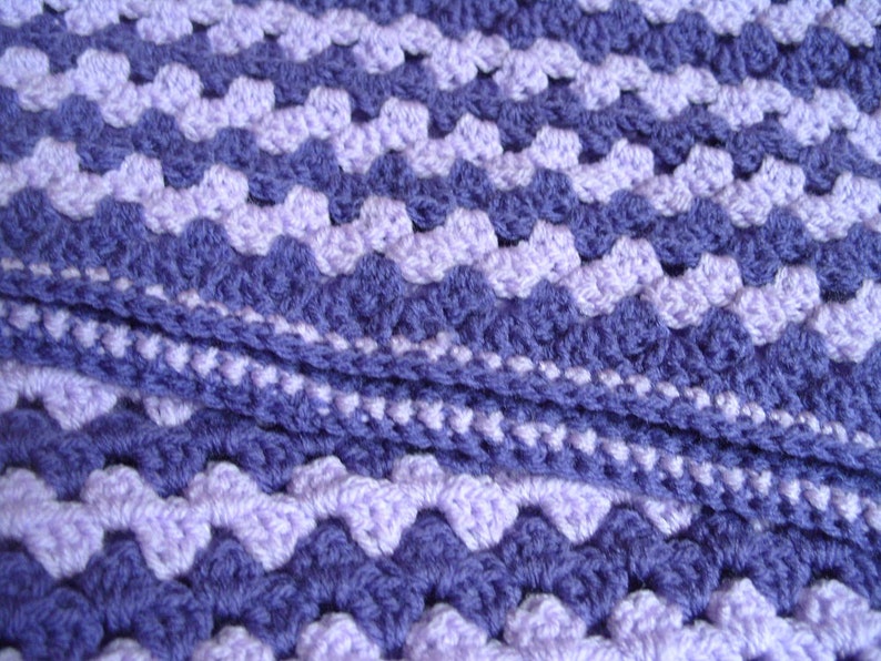 Crochet Baby Blanket Purple Blanket Baby Shower Gift Unisex Baby Blanket Lilac Blanket Purple Comfort Blanket image 5