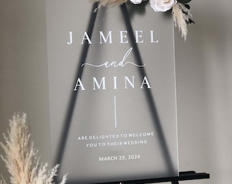 3D Custom Acrylic Wedding Welcome Sign, Personalized Acrylic Sign for Weddings, Reception,  Engagements, Nikkah & Special Events