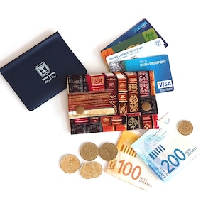 Damen Portemonnaie minimalistisch, kleines Portemonnaie für Frauen, Buchgeschenk für Leser, Fronttasche Portemonnaie, vegane Visitenkarten Kreditkartenhalter
