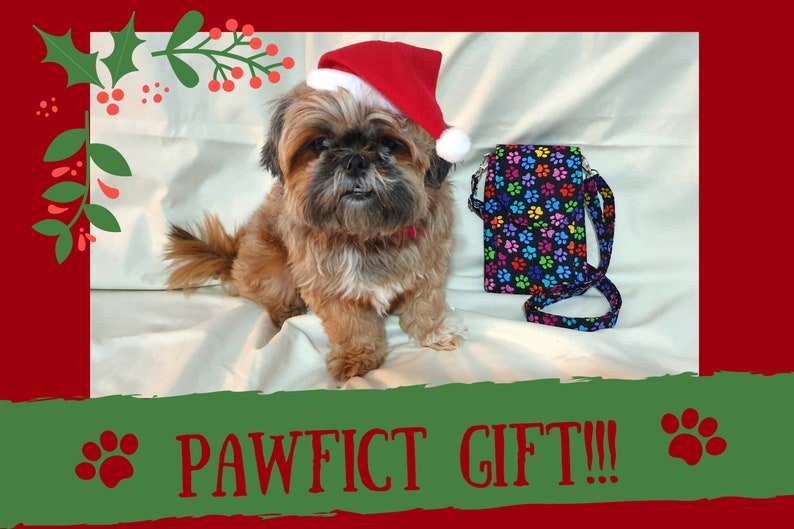 small crossbody bag dog lover gift dog owner gift dog walker gift rainbow paw print mini messenger bag dog walking bag dog mom gift,