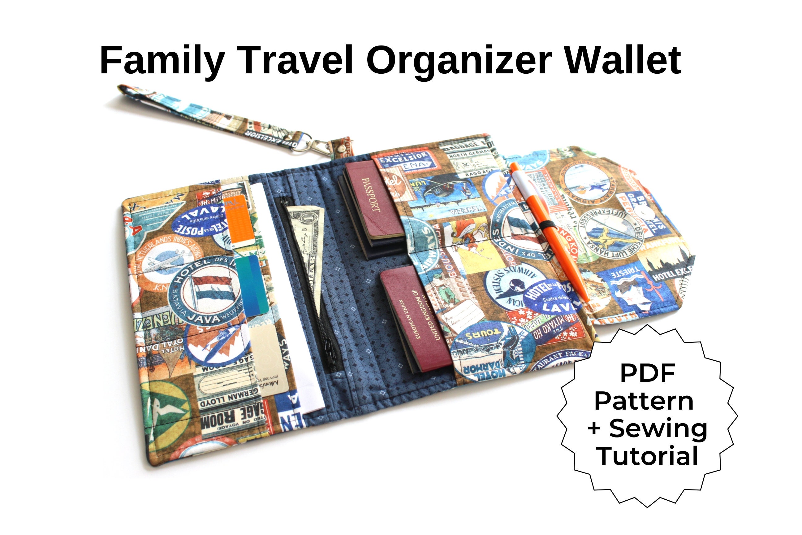 Family Travel Organizer Wallet Pattern Family Passport Holder Etsy