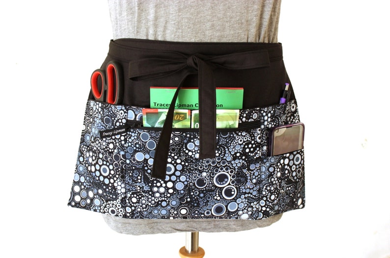 Teacher Apron With Pockets Half Apron With Zipper Pocket 6 Etsy Canada