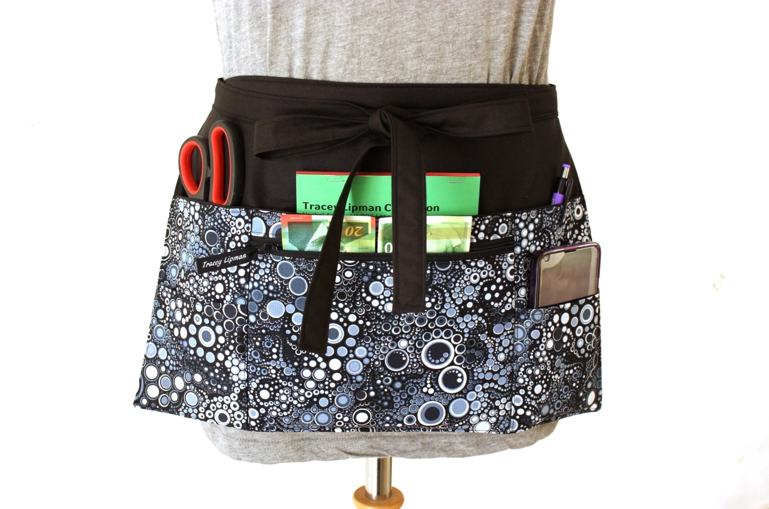 Teacher Apron With Pockets Half Apron With Zipper Pocket 6 Etsy Canada