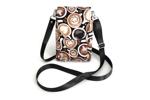 Crossbody Cell Phone Bag Coffee Lover Gift for Her Coffee 