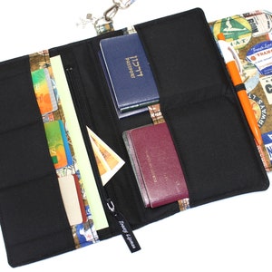Multiple passport holder and travel document organizer for 2 4 6 passports, family travel wallet, boarding pass wallet, big travel organizer