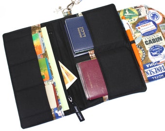 Multiple passport holder and travel document organizer for 2 4 6 passports, family travel wallet, boarding pass wallet, big travel organizer