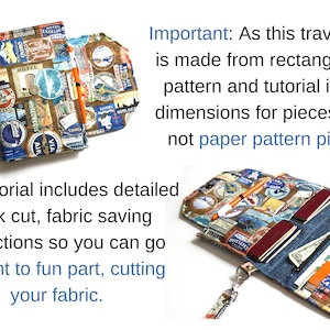 Modèle de portefeuille de voyage en famille, porte-passeport familial pour 2 4 6 passeports, tutoriel de couture pdf, portefeuille de voyage et porte-documents image 6