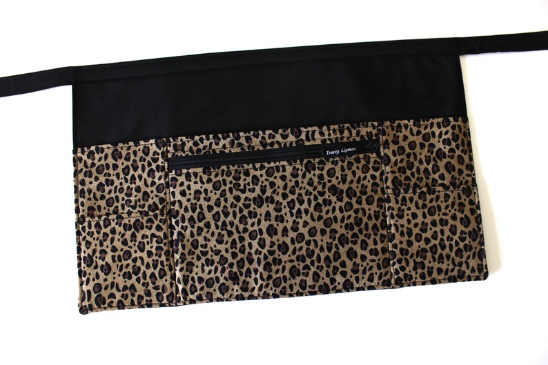 waitress apron utility apron pocket apron farmers market apron cheetah server apron half apron vendor apron teacher apron