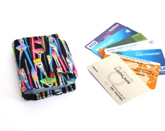 Loyalty card holder wallet for women, credit card wallet, card organizer booklet, business card holder, artsy gift for art teacher artist
