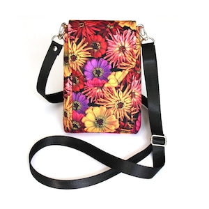 Bolsa de teléfono celular crossbody, bolso de billetera de teléfono celular de tela floral, bolso de cuerpo cruzado pequeño minimalista con bolsillo de teléfono, bolso de teléfono inteligente de cuerpo cruzado