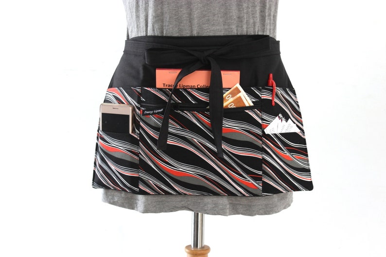 Half apron with pockets for teacher or vendor server apron etsy