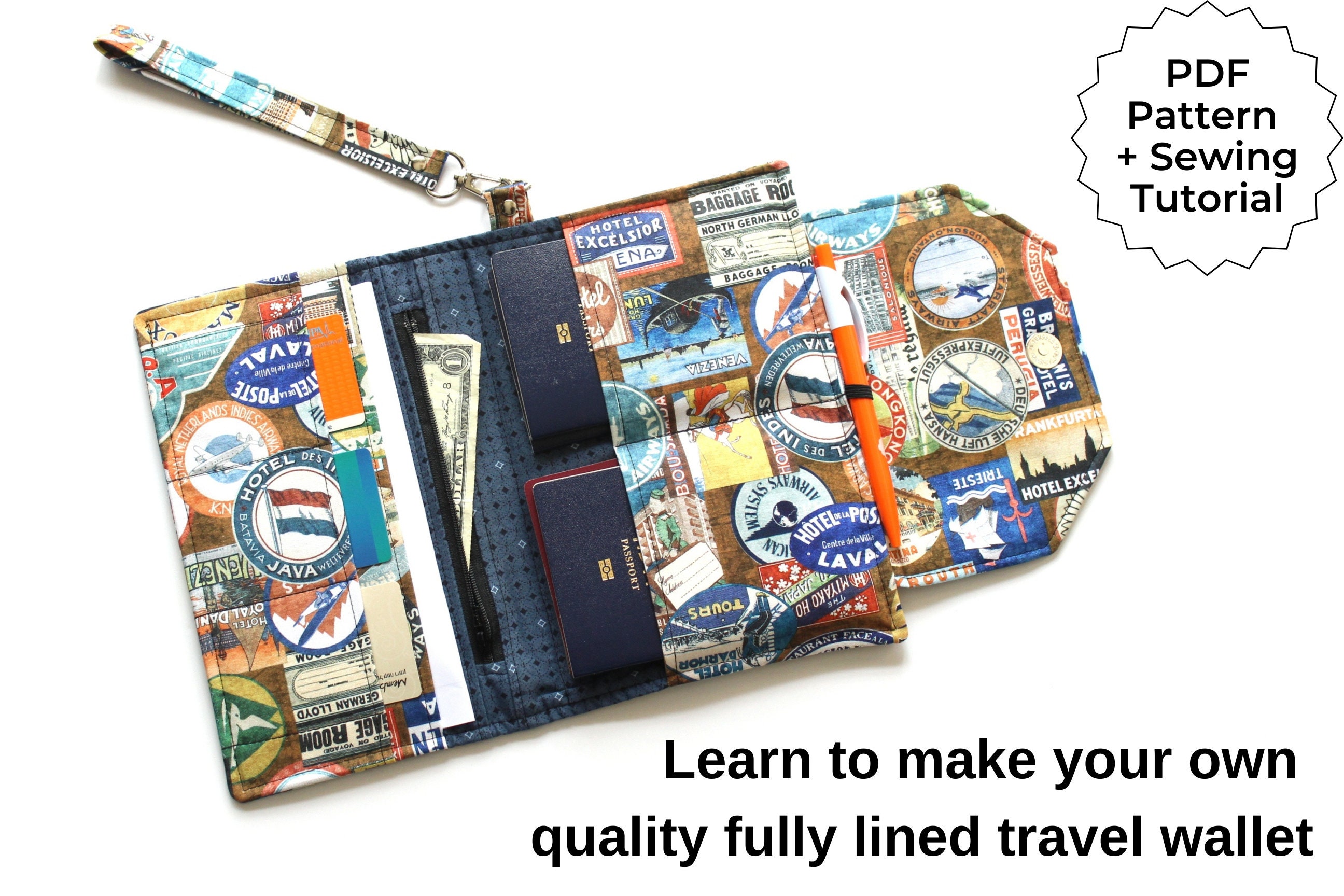 Family Travel Organizer Wallet Pattern Family Passport Holder Etsy