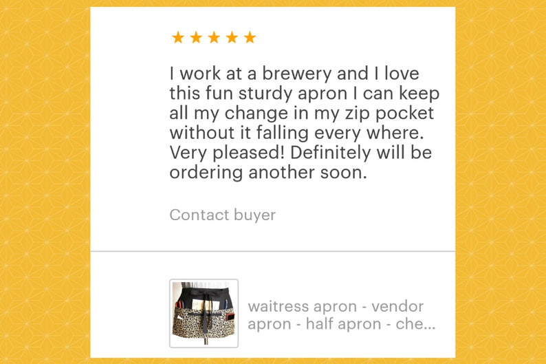 waitress apron utility apron pocket apron farmers market apron cheetah server apron half apron vendor apron teacher apron