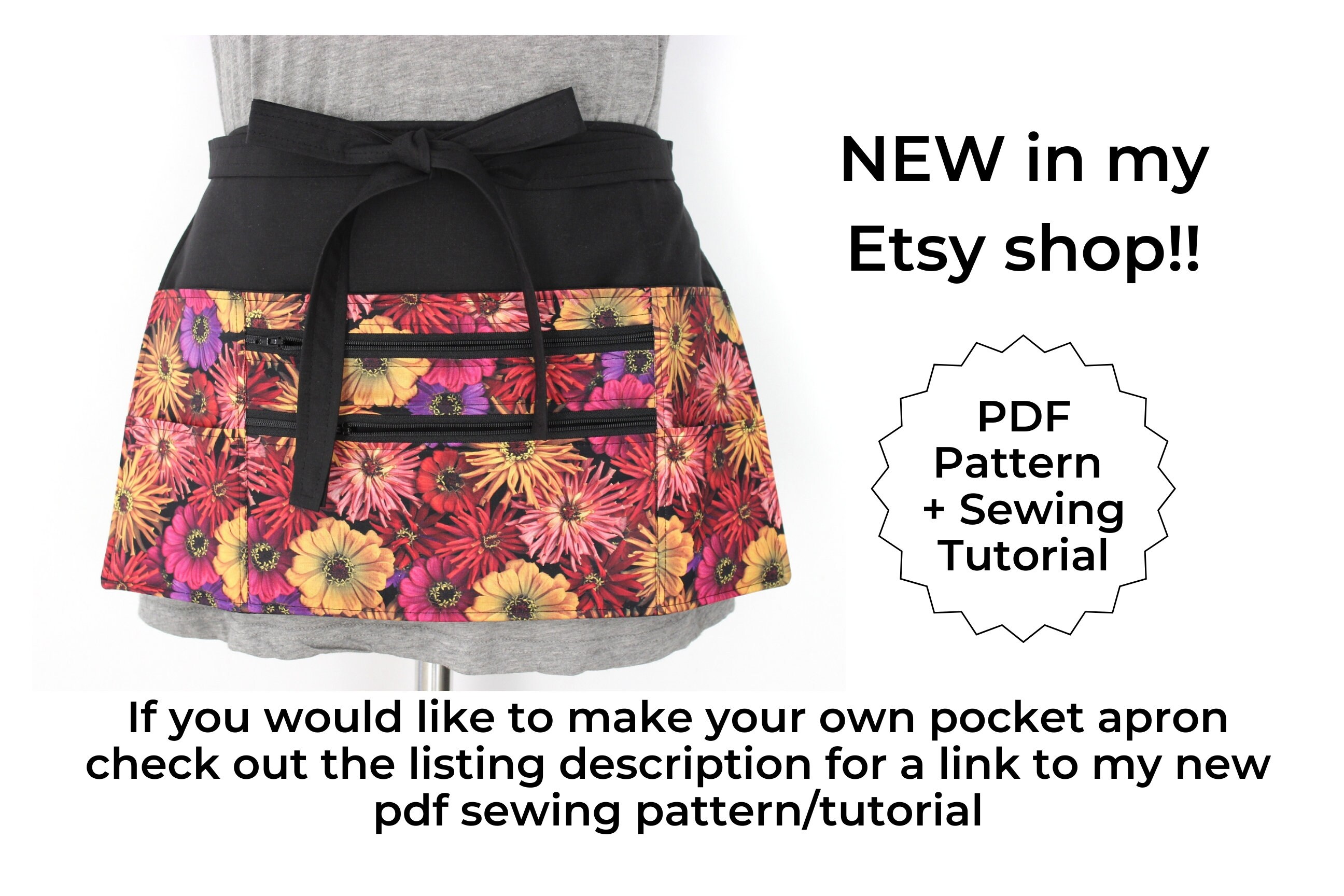 DALIX Cobbler Apron, Double Sided, Two Pockets, Adjustable