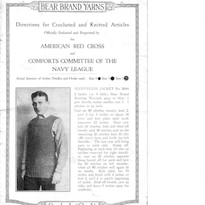 PDF WWI Red Cross Knitting and Crochet Pattern Booklet