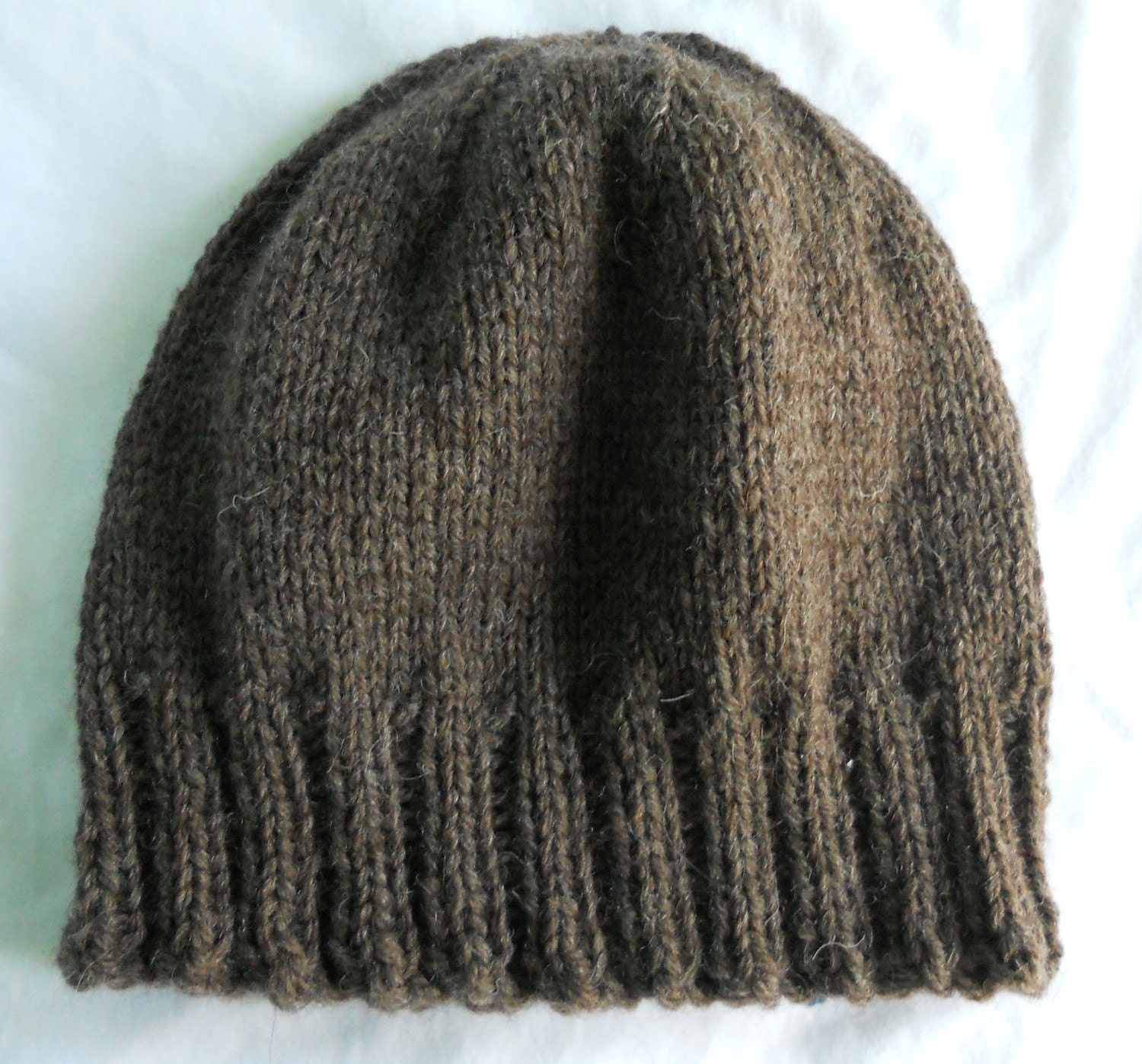 L/XL Wool Beanie - Dark Brown - Etsy