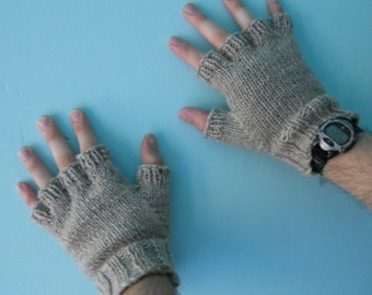 Guantes sin dedos de lana M/L - Avena