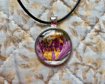 2017 Postage Stamp Pendant - Protect Pollinators honeybee
