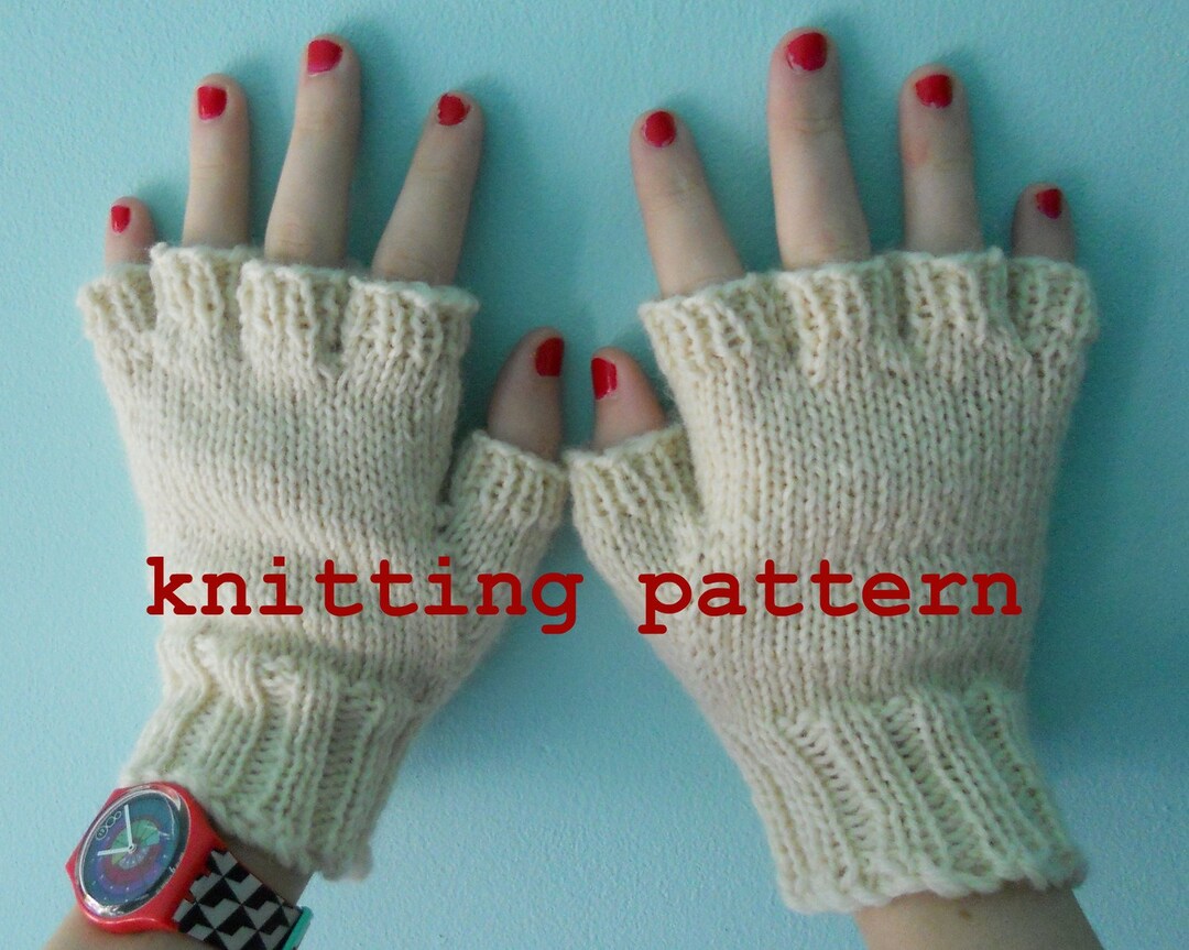 Knitting Pattern PDF - Fingerless Gloves for Men and Women - Etsy