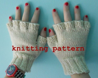 Knitting Pattern PDF - Fingerless Gloves for Men and Women