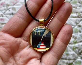 2011 Postage Stamp Pendant - Patriotic Quill and Inkwell