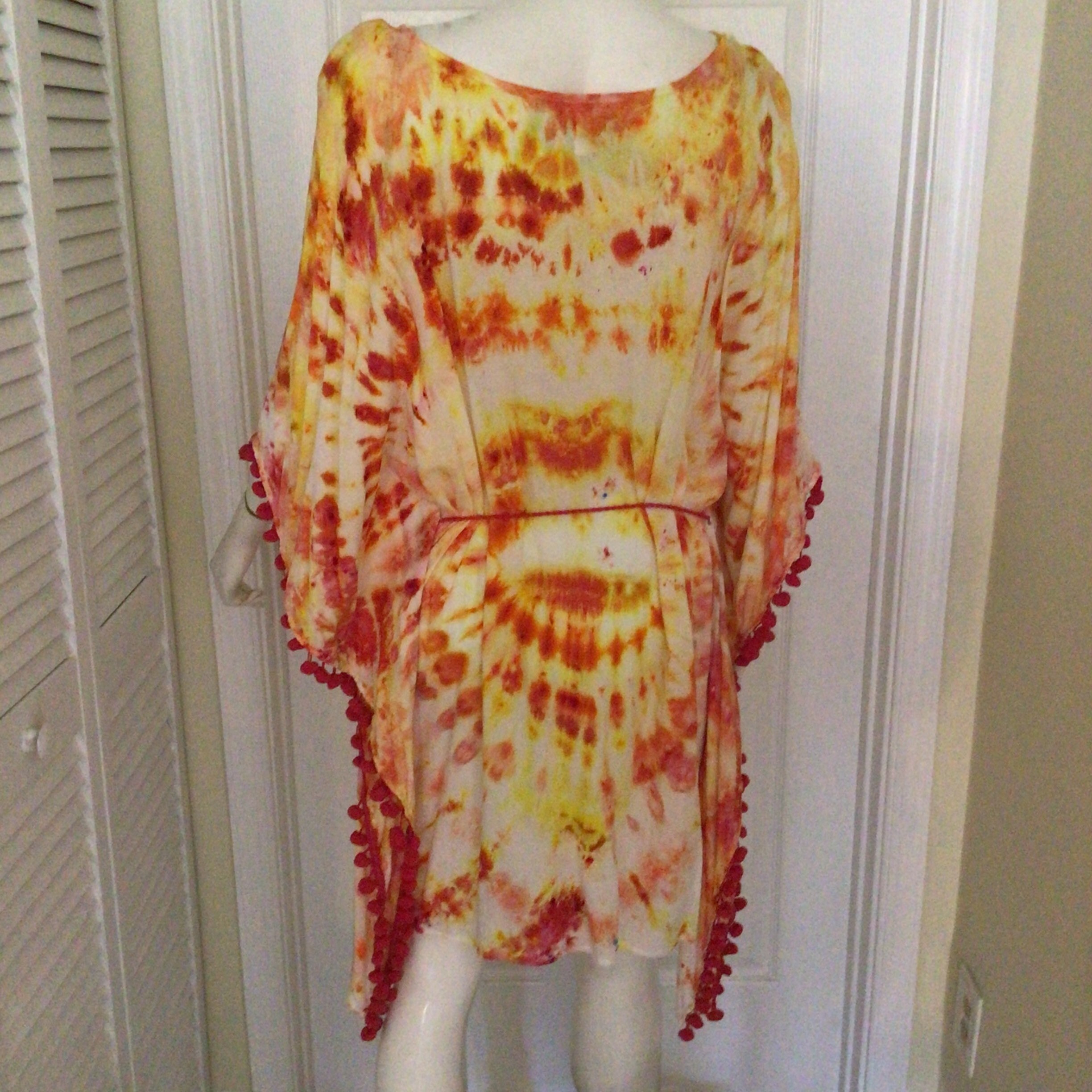 Hippie Tie Dye Tunic Beach Cover up Size L/XL One of a Kind - Etsy UK