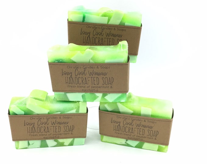 Peppermint Eucalyptus  Organic Glycerin Soap Slices - HIGHLY FRAGRANCED