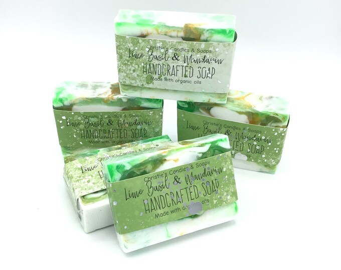 Lime Basil & Mandarin Organic Glycerin Soap Slices - HIGHLY FRAGRANCED