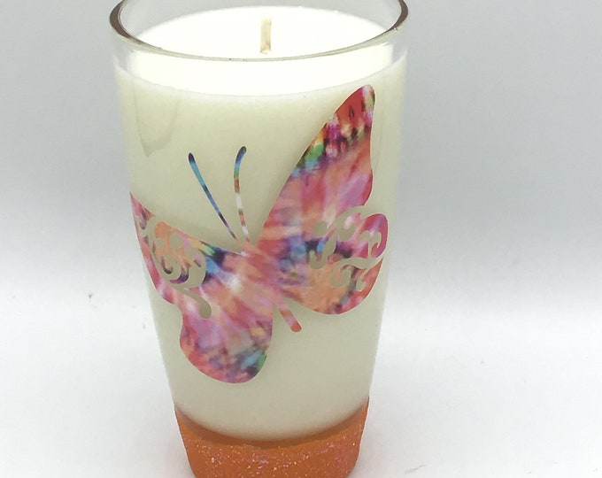 Summer Butterfly Soy Wax Candle Highly Fragranced Custom Fragrance