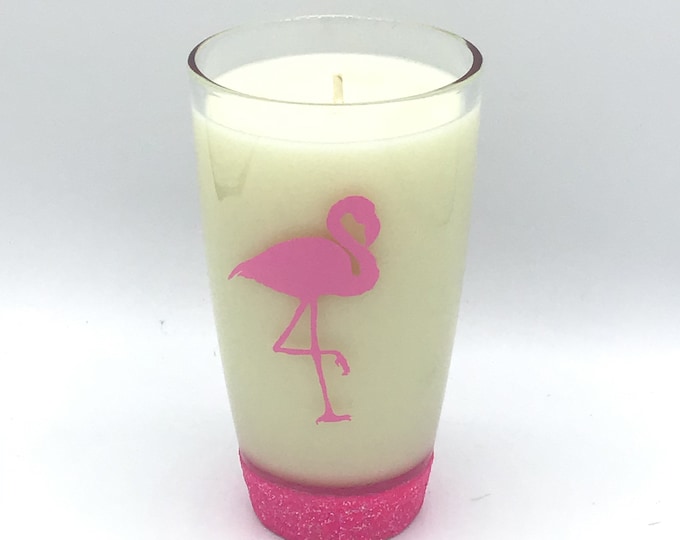 Pink Flamingo Soy Wax Candle Highly Fragranced Custom Fragrance