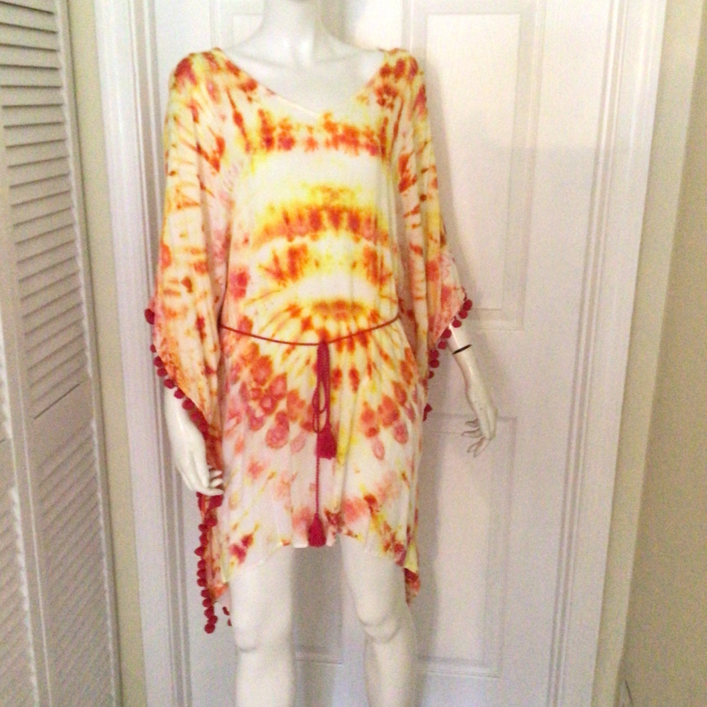 Hippie tie dye tunic beach cover up size L/XL one of a kind