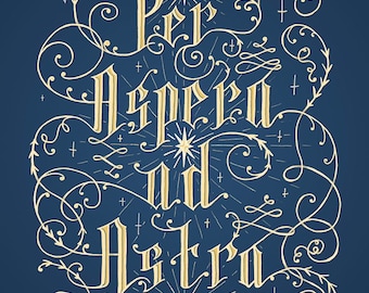 Ad Astra per Aspera Digital Illustration Art Print by Catcoq. Museum ...