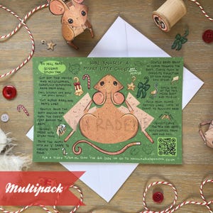 Multipack A5 Carta artigianale Mouse Charity Christmas Holiday Post Card crea il tuo pacchetto