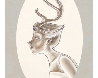 Antlers - Original Illustration limited edition fine art gicleé print