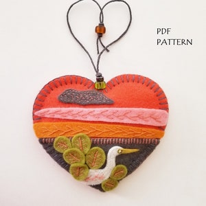 Digital PDF Pattern - Sunset Egret Ornament