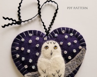 PDF Pattern - Snowy Owl Ornament