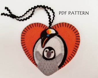 PDF Pattern - Mama and Baby Penguin Ornament