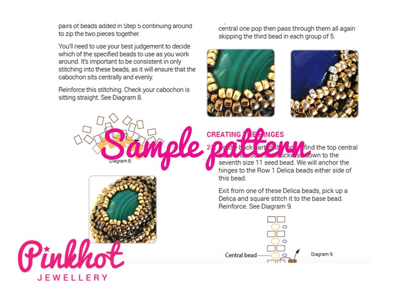 Jane Seymour's Locket Pendant Pattern (PDF) | Miyuki Peyote | Beading ...