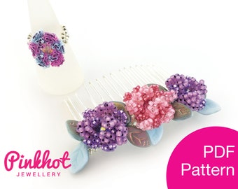 Beaded Peony Flower Pattern | Brick Stitch Jewelry (PDF)