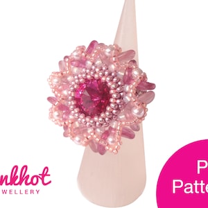 Modello ad anello con perline con stelle farfalla (PDF) / Punto Peyote / Download digitale PDF con perline