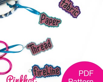 Scissor Label Tags Pattern | Miyuki Delica Brick Stitch | Beading PDF Digital Download