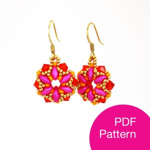 SuperDuo Gem Earrings Pattern (PDF)