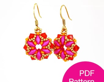 SuperDuo Gem Earrings Pattern (PDF)